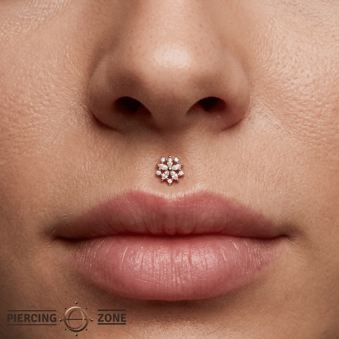 Luminescent – CZ Starburst – 14K Gold Threadless End - piercing - zone.com