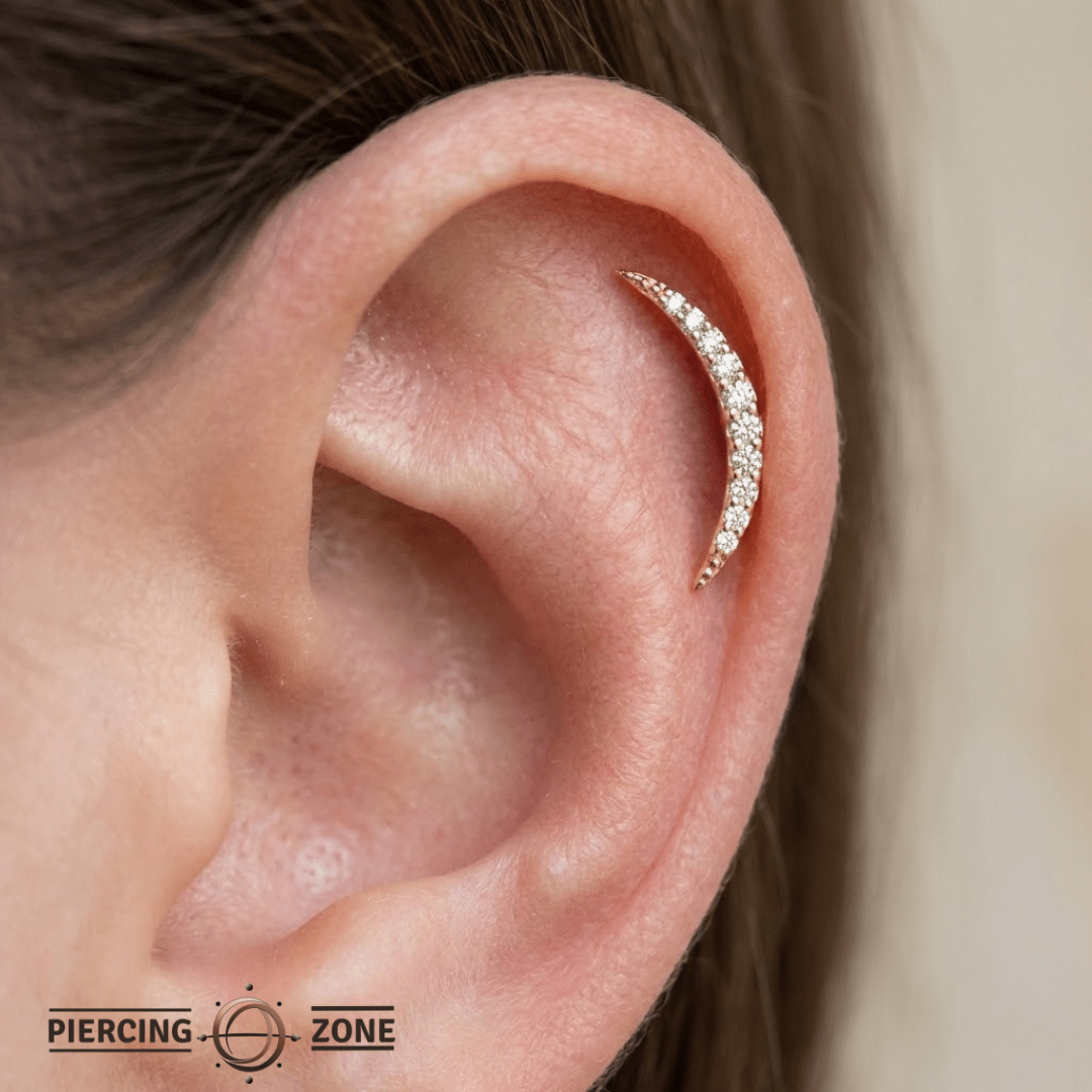 Luna – 14K Gold Threadless/Threaded End - piercing - zone.com