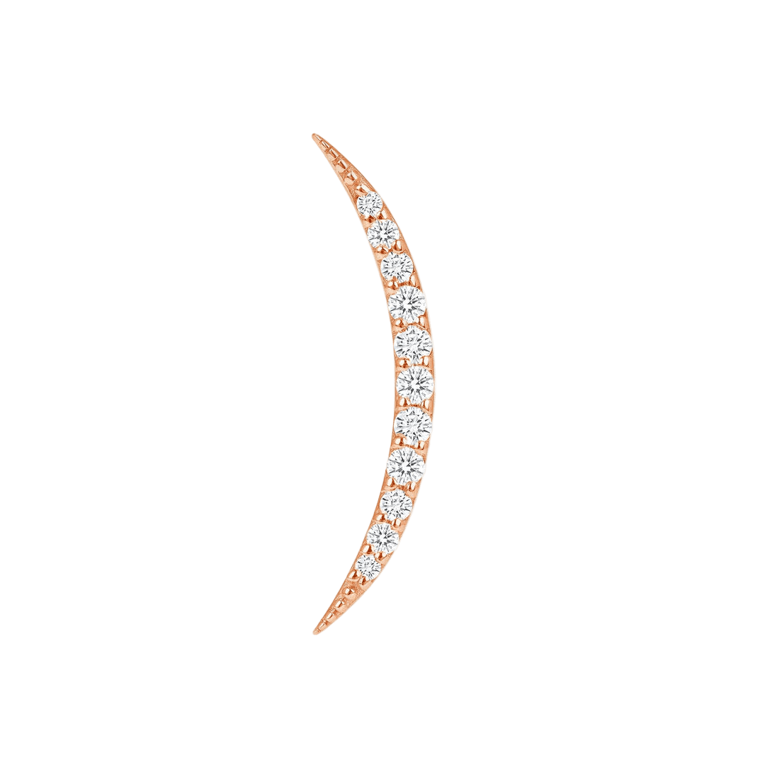Luna – 14K/18K Gold Multi - Stone Crescent Threadless End - piercing - zone.com
