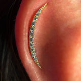 Luna – 14K/18K Gold Multi-Stone Crescent Threadless End