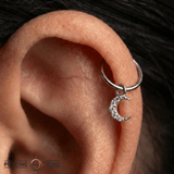 Lunette – CZ Cluster – 14K Gold Charm - piercing - zone.com