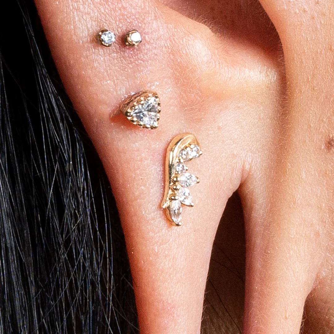 Lupine – 14K Gold Threadless/Threaded End - piercing - zone.com