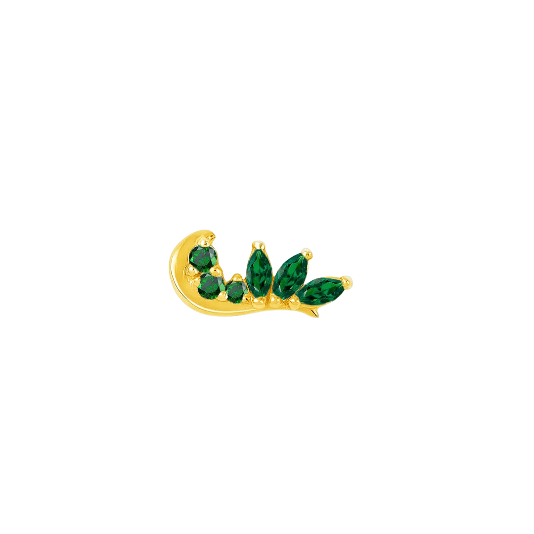 Lupine – 14K Gold Threadless/Threaded End - piercing - zone.com