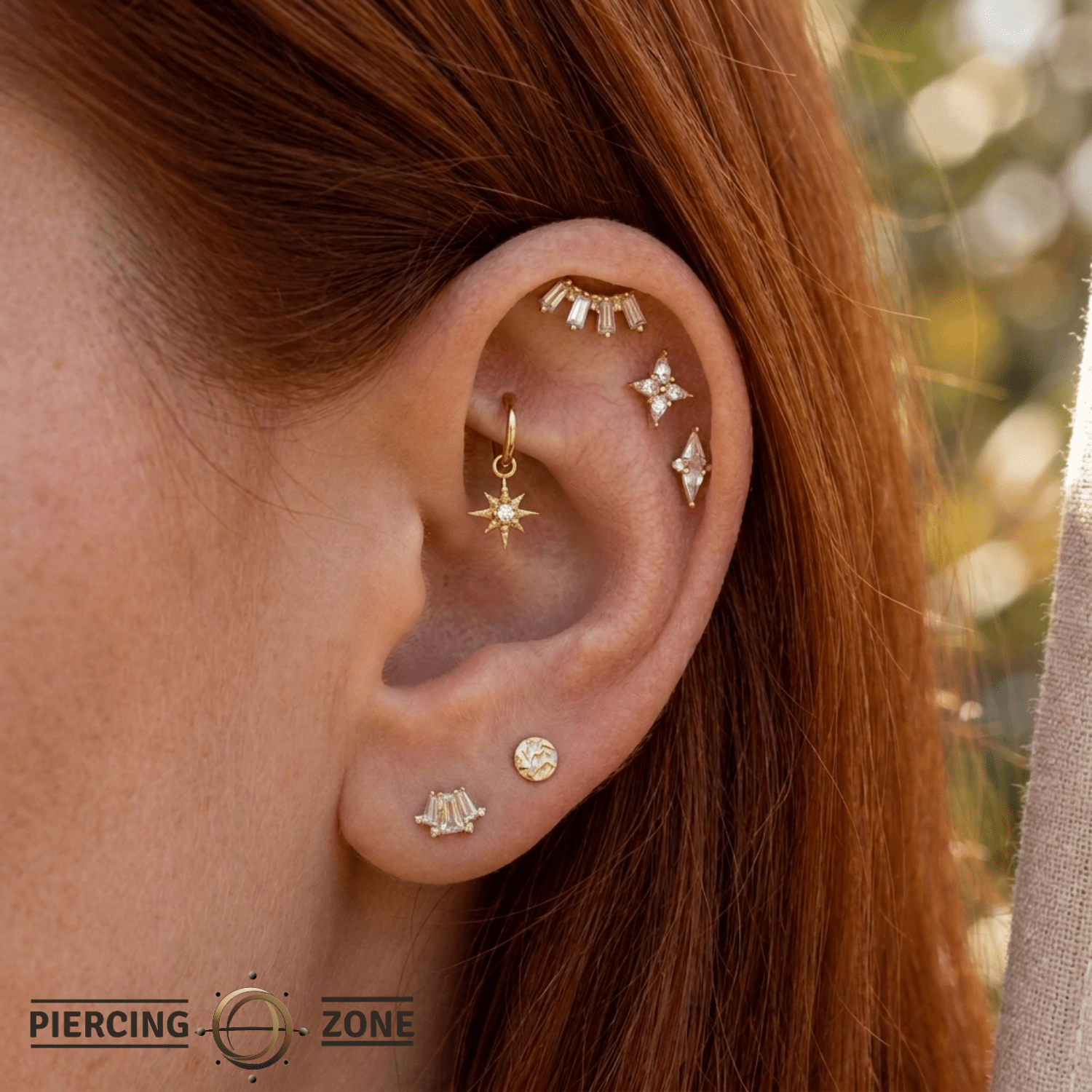 Lustre Charm - 14K Gold Gem Charm - piercing - zone.com