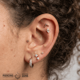 Lustre – CZ Fan – 14K Gold Threadless End - piercing - zone.com