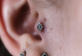 Lustre – CZ Fan – 14K Gold Threadless End - piercing - zone.com