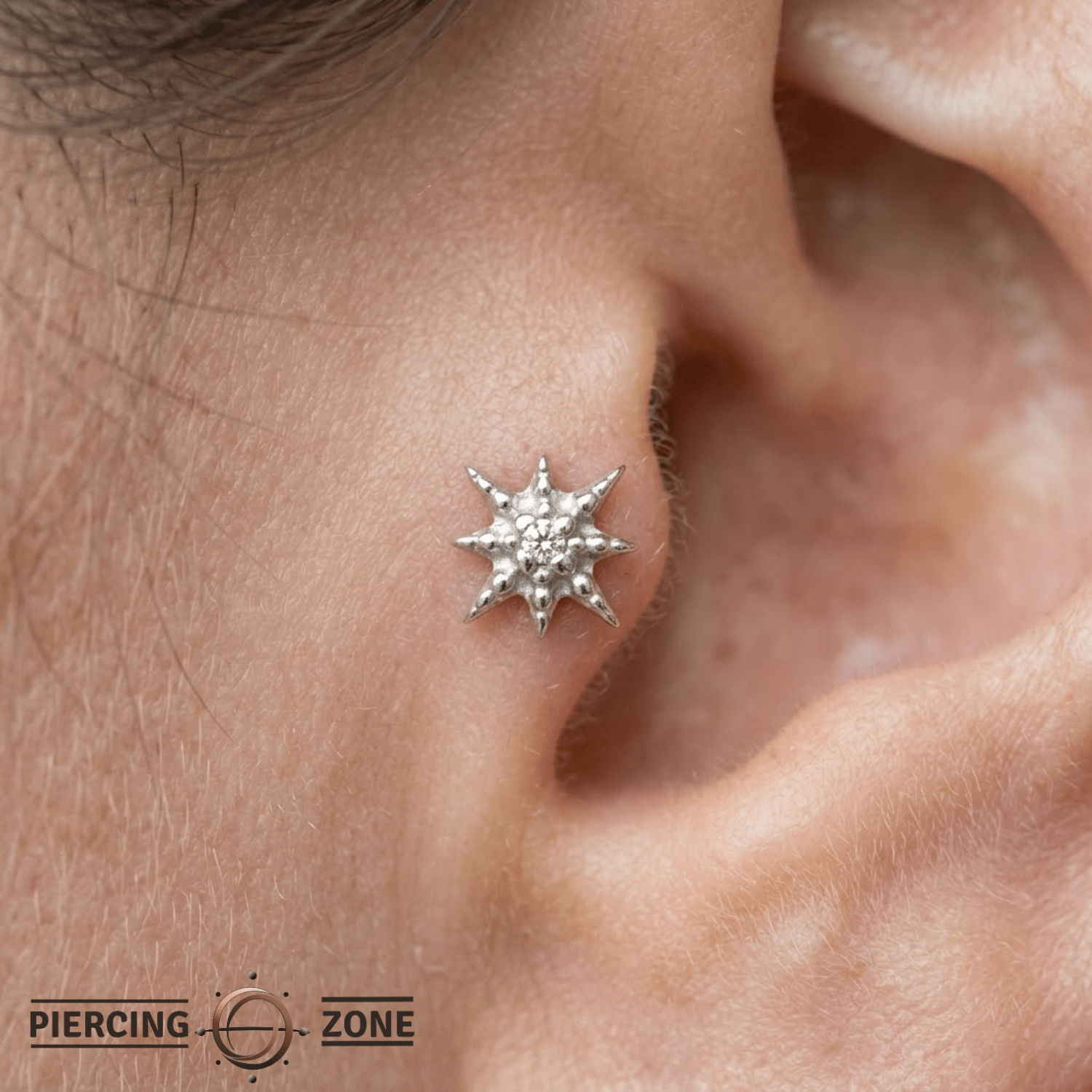 Lustre Pin - 14K Gold Gem Threadless End - piercing - zone.com