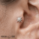 Lustre Pin - 14K Gold Gem Threadless End - piercing - zone.com