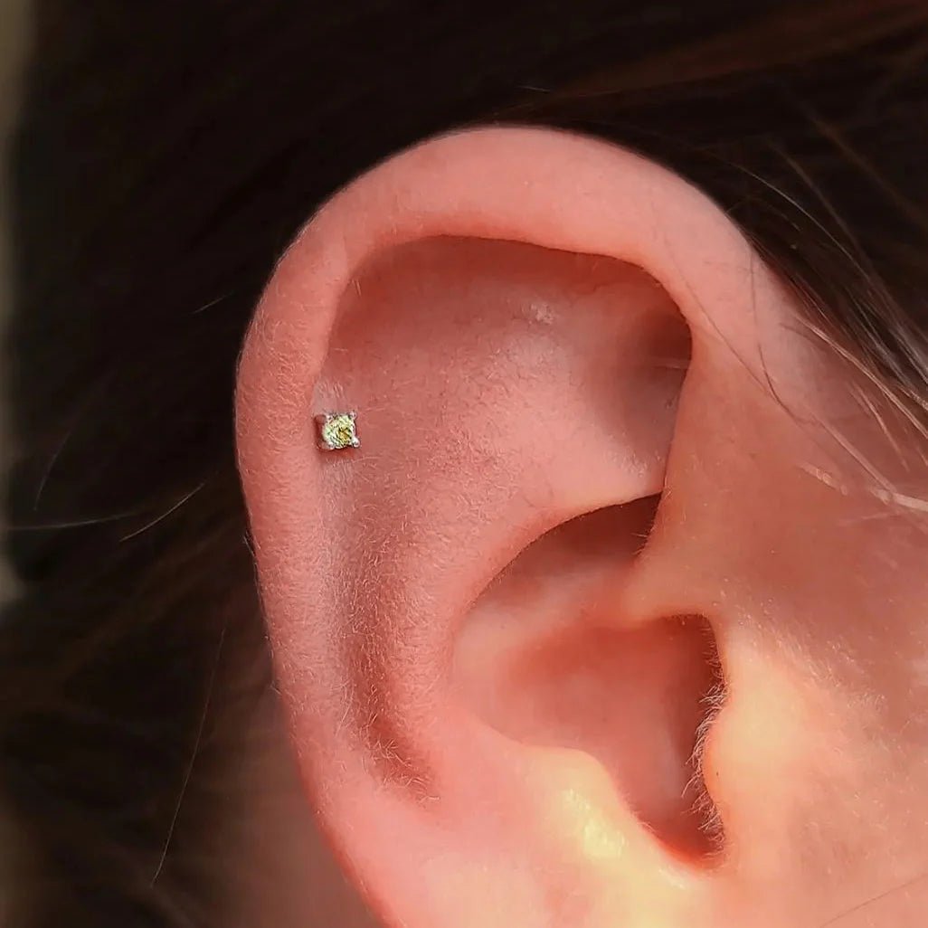 Peridot Prong - 14K Gold Threadless End