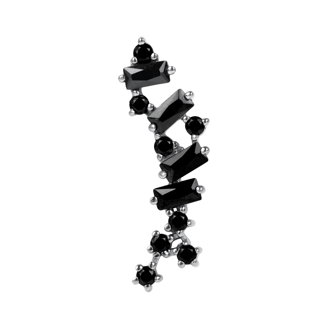 Lynx – 14K/18K Gold Baguette & Round Multi - Stone Threadless End - piercing - zone.com