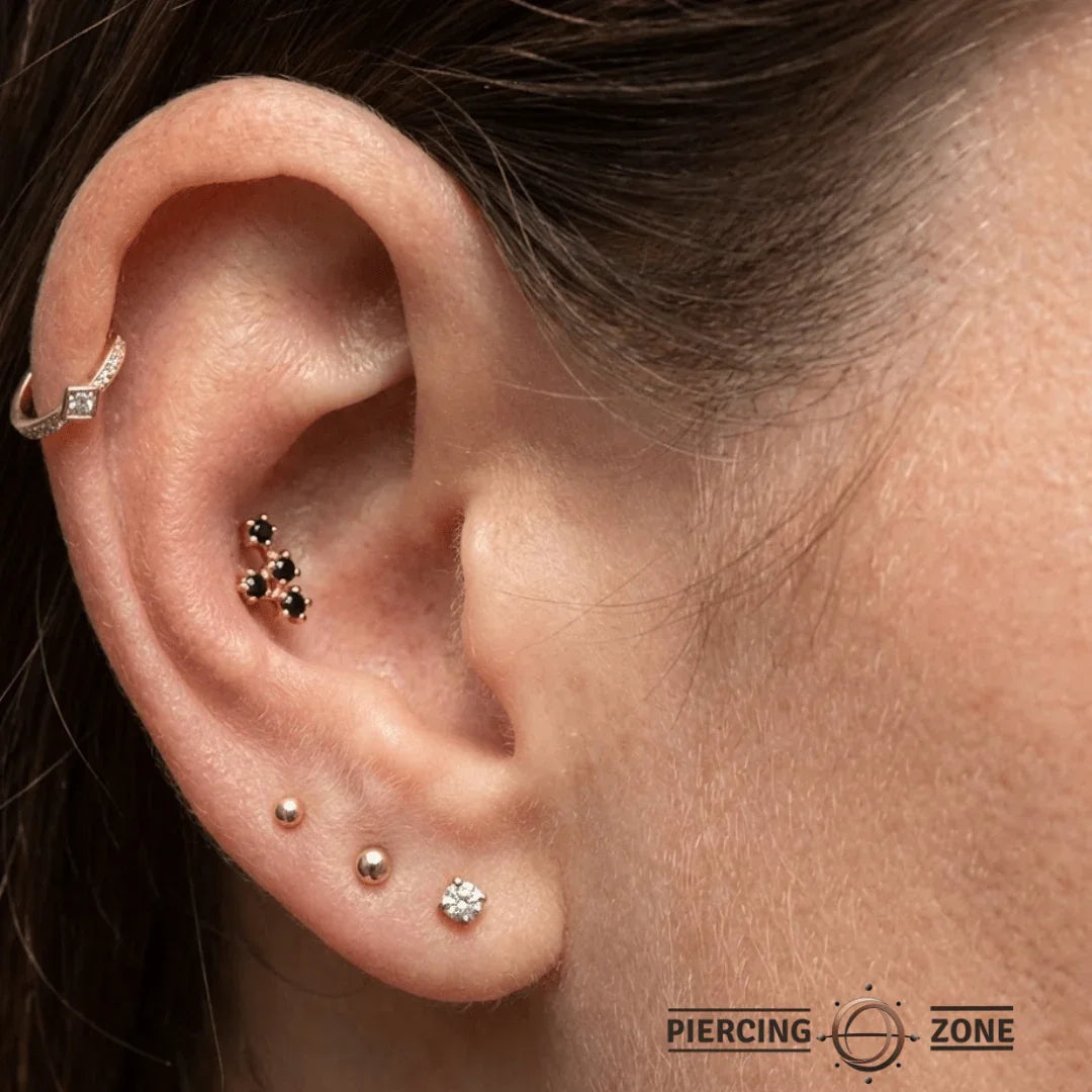Lyra – 14K/18K Gold Multi - Stone Constellation Threadless End - piercing - zone.com