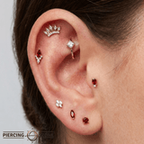 Mae – Reverse - Set Swarovski CZ – 14K Gold Seamless Ring - piercing - zone.com