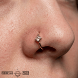 Mae – Reverse - Set Swarovski CZ – 14K Gold Seamless Ring - piercing - zone.com