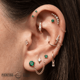 Maeve – White Topaz & White Sapphire – 14K Gold Clicker Ring - piercing - zone.com