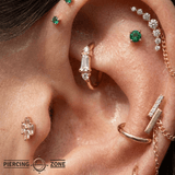 Maeve – White Topaz & White Sapphire – 14K Gold Clicker Ring - piercing - zone.com
