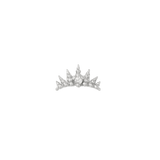 Maiden Pin - 14K Gold Gem Crown Threadless End - piercing - zone.com