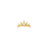 Maiden Pin - 14K Gold Gem Crown Threadless End - piercing - zone.com