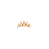 Maiden Pin - 14K Gold Gem Crown Threadless End - piercing - zone.com