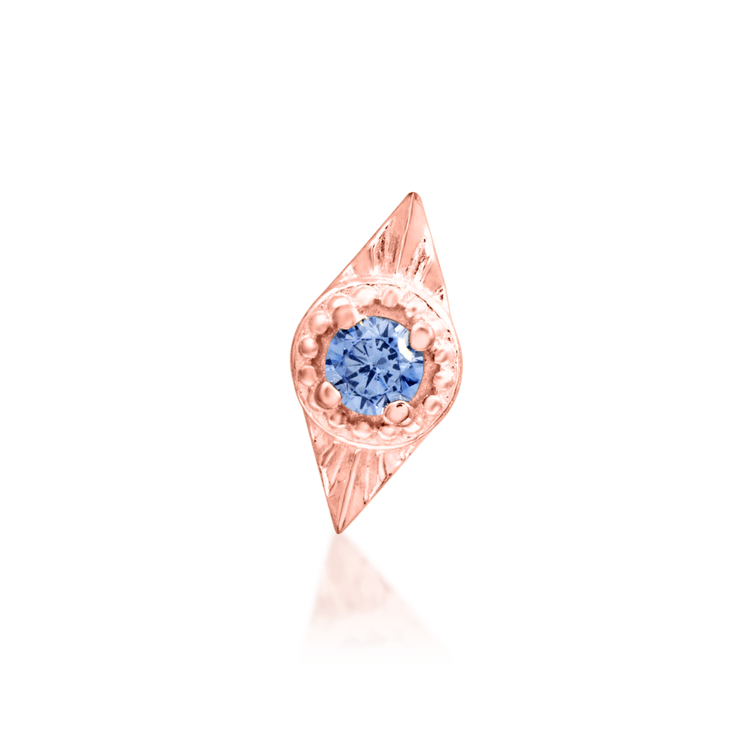 Malaika – Tanzanite Wing Design – 14K Gold Threadless End - piercing - zone.com