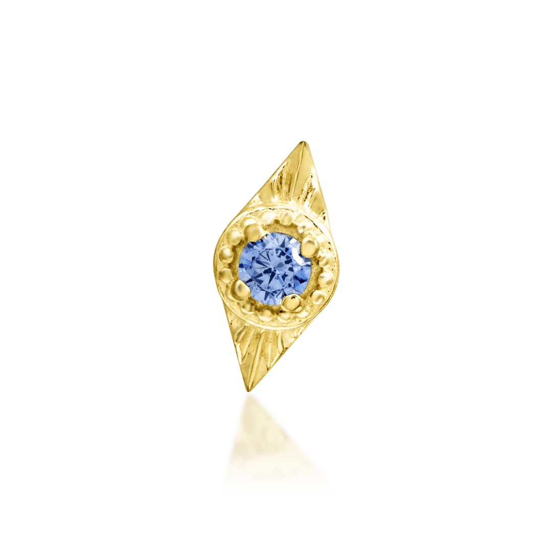 Malaika – Tanzanite Wing Design – 14K Gold Threadless End - piercing - zone.com