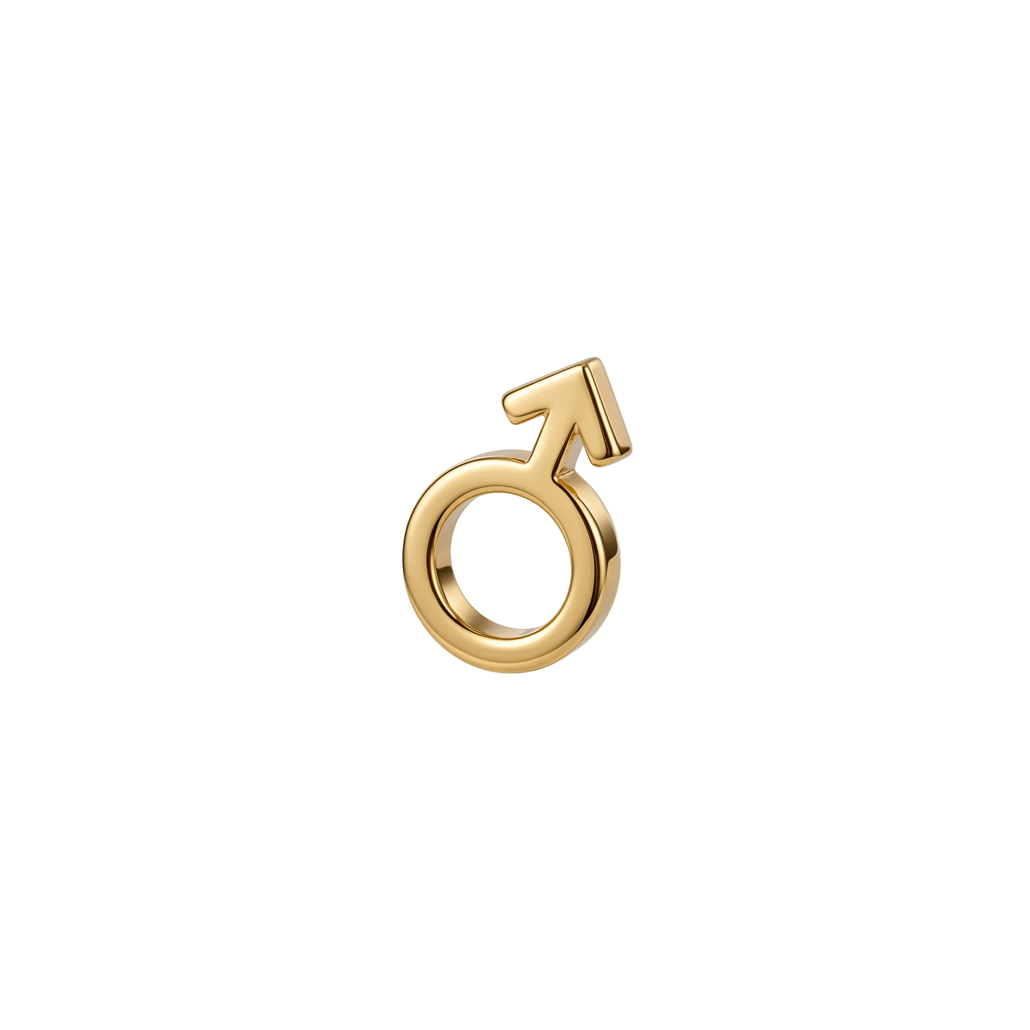 Male Symbol - 14K Gold Threadless/Threaded End - piercing - zone.com