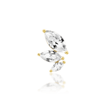 Malice – White CZ Marquise Trio – 14K Gold Threadless End - piercing - zone.com