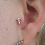 Malice – White CZ Marquise Trio – 14K Gold Threadless End - piercing - zone.com