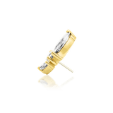 Malice – White CZ Marquise Trio – 14K Gold Threadless End - piercing - zone.com