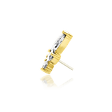Malice – White CZ Marquise Trio – 14K Gold Threadless End - piercing - zone.com