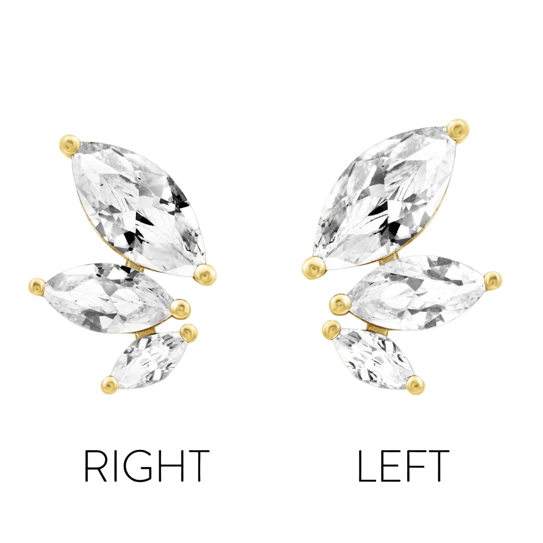 Malice – White CZ Marquise Trio – 14K Gold Threadless End - piercing - zone.com