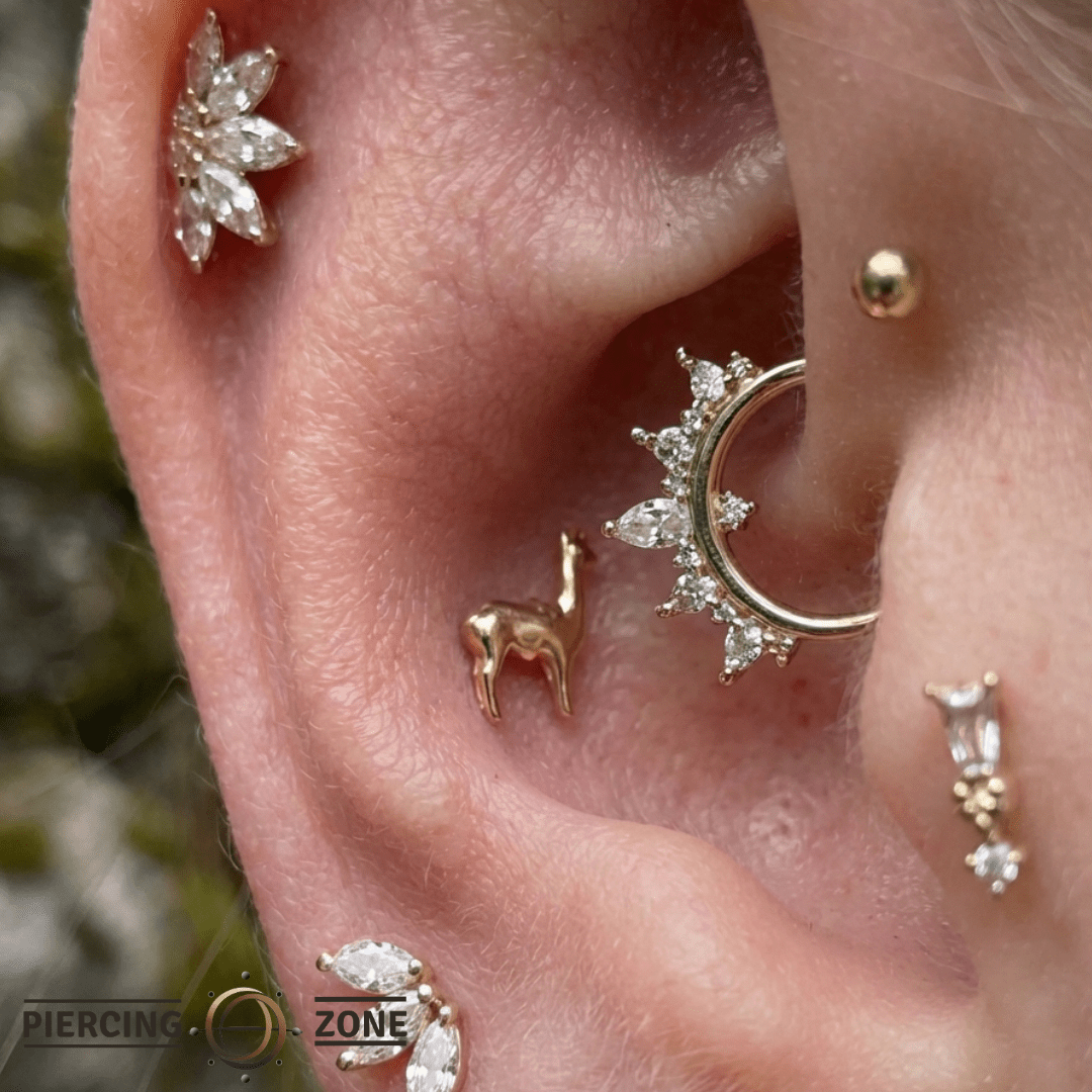 Mama Llama – 14K Gold Threadless End - piercing - zone.com