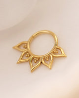 Mapira Seamless Ring – 14K Gold Cup & Divot Design - piercing - zone.com