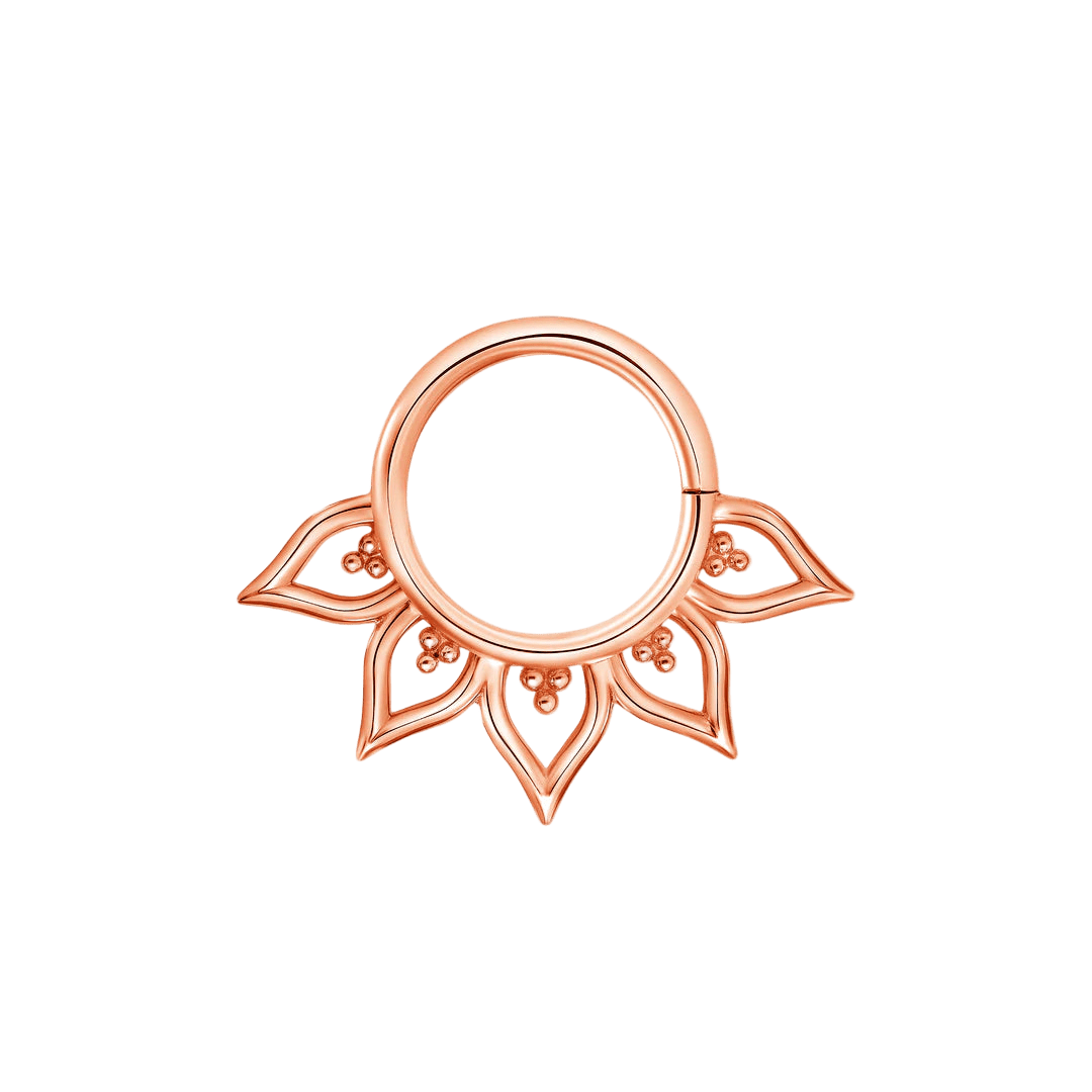 Mapira Seamless Ring – 14K Gold Cup & Divot Design - piercing - zone.com