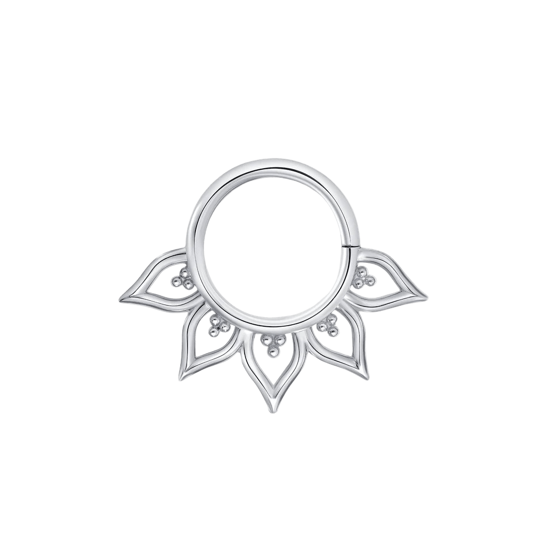 Mapira Seamless Ring – 14K Gold Cup & Divot Design - piercing - zone.com