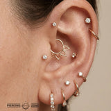 Mapira Seamless Ring – 14K Gold Cup & Divot Design - piercing - zone.com