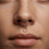 Mapira Seamless Ring – 14K Gold Cup & Divot Design - piercing - zone.com