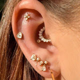 Marbella Heart Mother of Pearl – 14K Gold Threadless End - piercing - zone.com