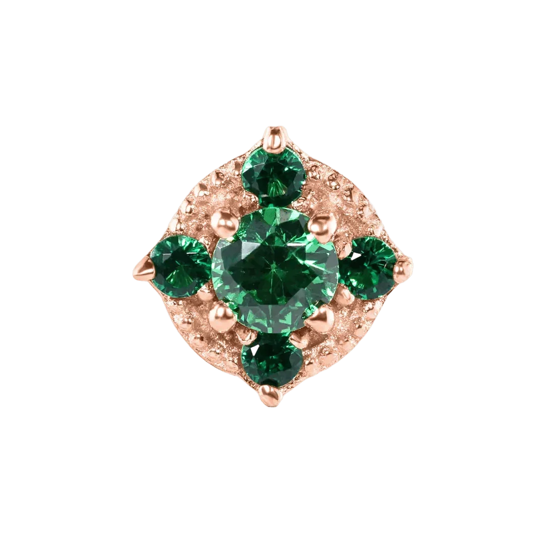 Mari – 14K/18K Gold Multi - Stone Threadless End - piercing - zone.com