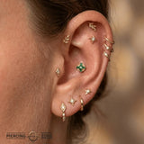 Mari – 14K/18K Gold Multi - Stone Threadless End - piercing - zone.com