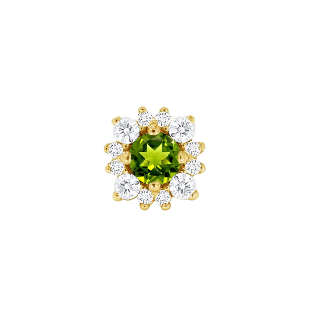 Marianna – 14K/18K Gold Multi - Gem Cluster Threadless End - piercing - zone.com