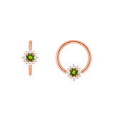 Marianna Seamless Ring – 14K Gold Tiered Gem Halo & Centerpiece Design - piercing - zone.com