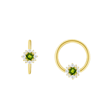 Marianna Seamless Ring – 14K Gold Tiered Gem Halo & Centerpiece Design - piercing - zone.com