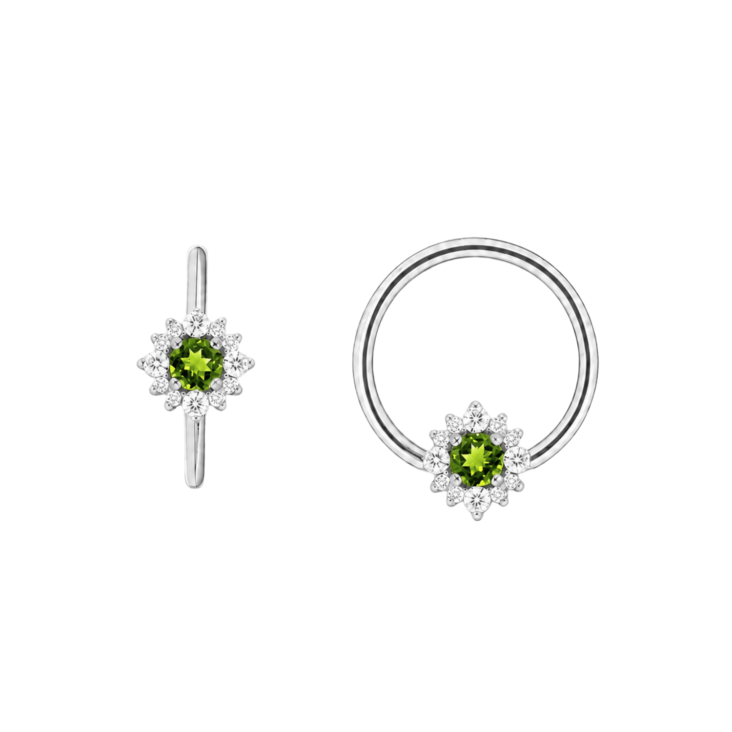 Marianna Seamless Ring – 14K Gold Tiered Gem Halo & Centerpiece Design - piercing-zone.com