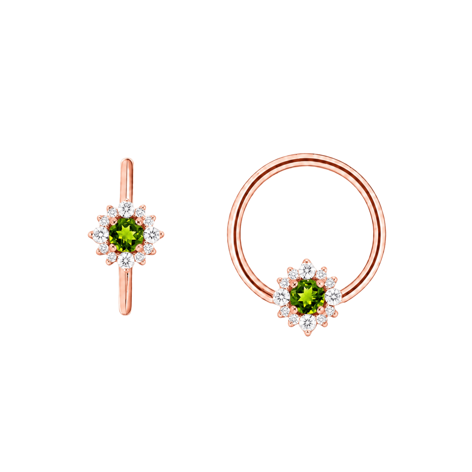 Marianna Seamless Ring – 14K Gold Tiered Gem Halo & Centerpiece Design - piercing-zone.com