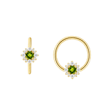 Marianna Seamless Ring – 14K Gold Tiered Gem Halo & Centerpiece Design - piercing-zone.com