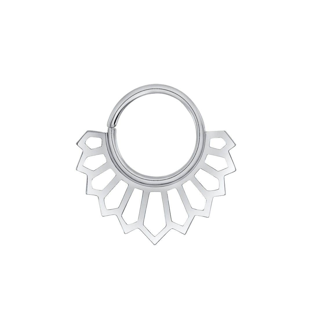 Marie Seamless Ring – 14K Gold Cup & Divot Design - piercing - zone.com