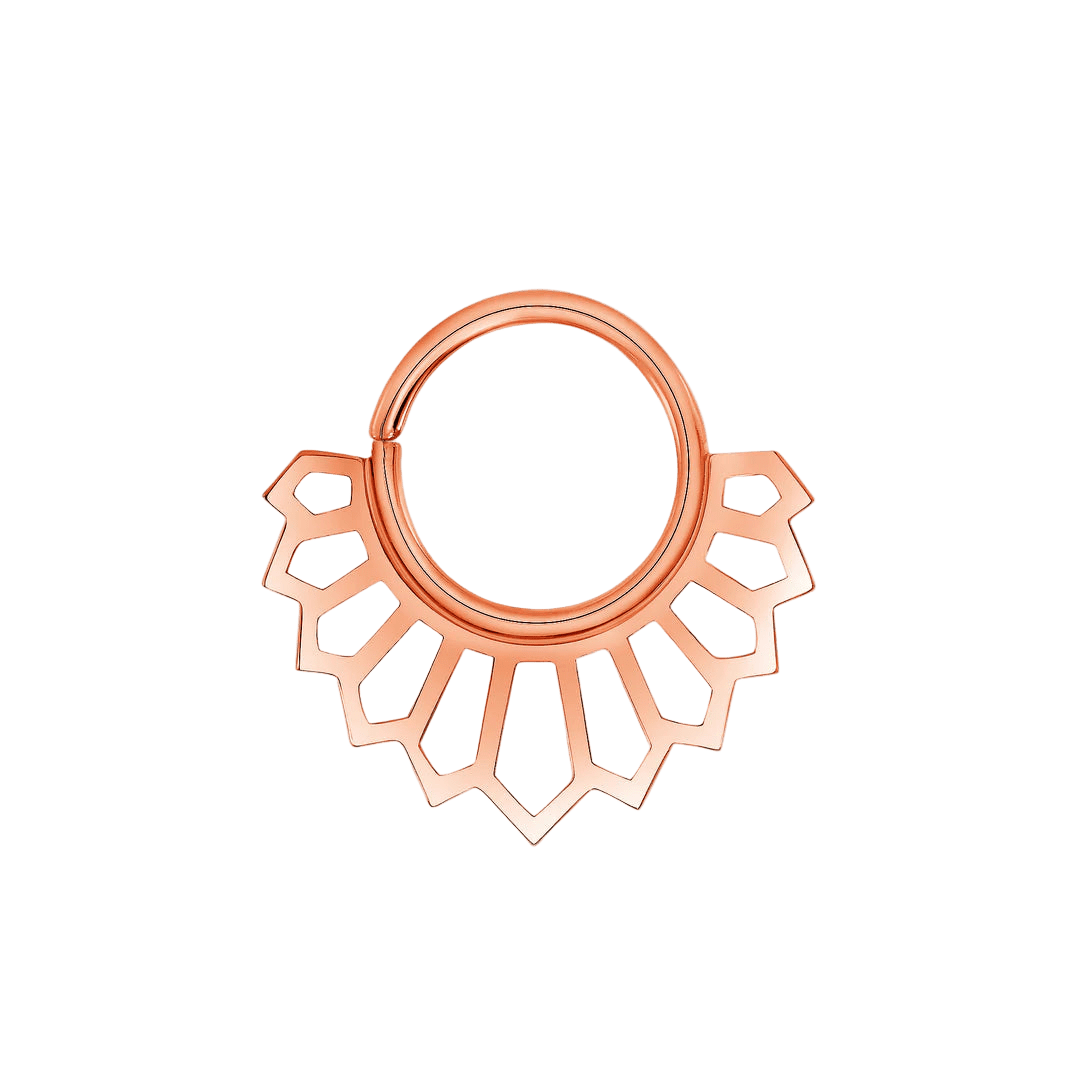 Marie Seamless Ring – 14K Gold Cup & Divot Design - piercing - zone.com