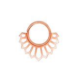 Marie Seamless Ring – 14K Gold Cup & Divot Design - piercing - zone.com