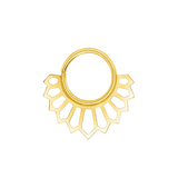 Marie Seamless Ring – 14K Gold Cup & Divot Design - piercing - zone.com