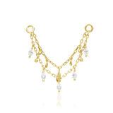 Marilyn – White CZ Flow – 14K Gold Threadless End - piercing - zone.com